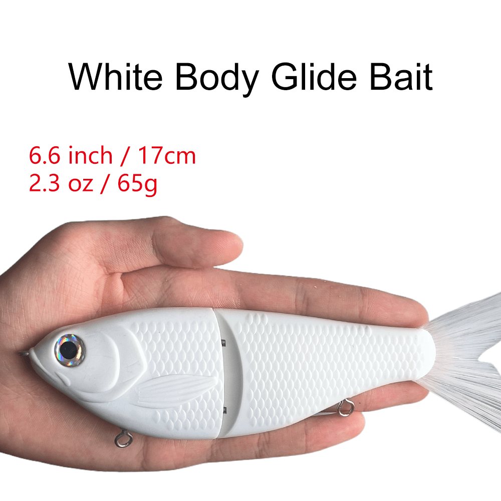 7'' White&Foiled Body Shad Glide Bait T207
