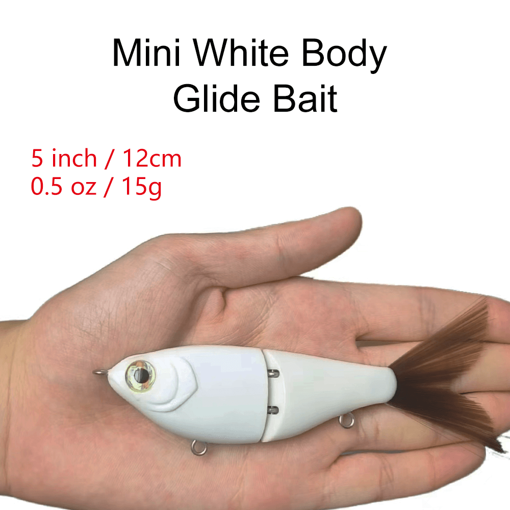 5'' White Body Shad Glide Bait (Hook Upgrade) T201