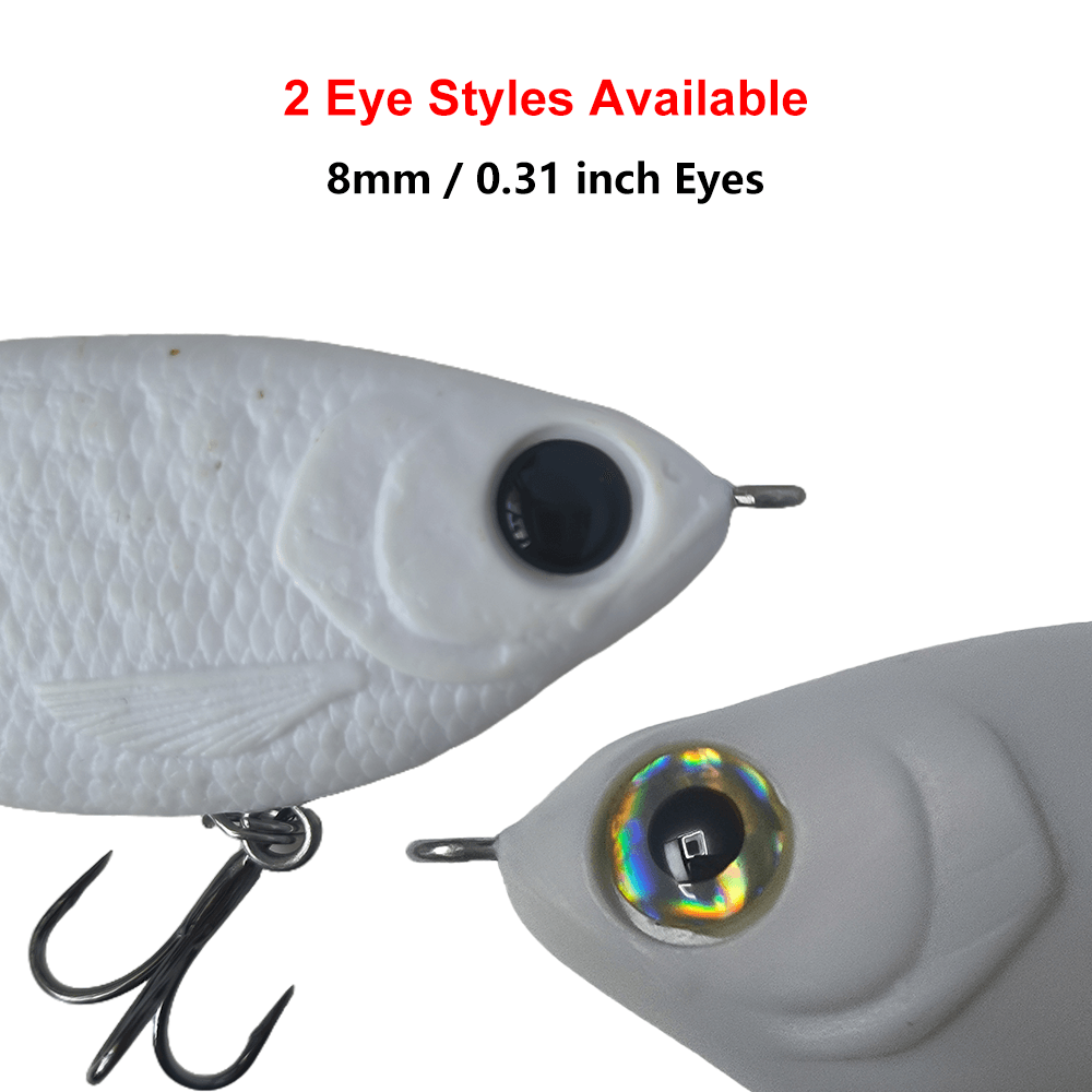 5'' White Body Shad Glide Bait (Hook Upgrade) T201
