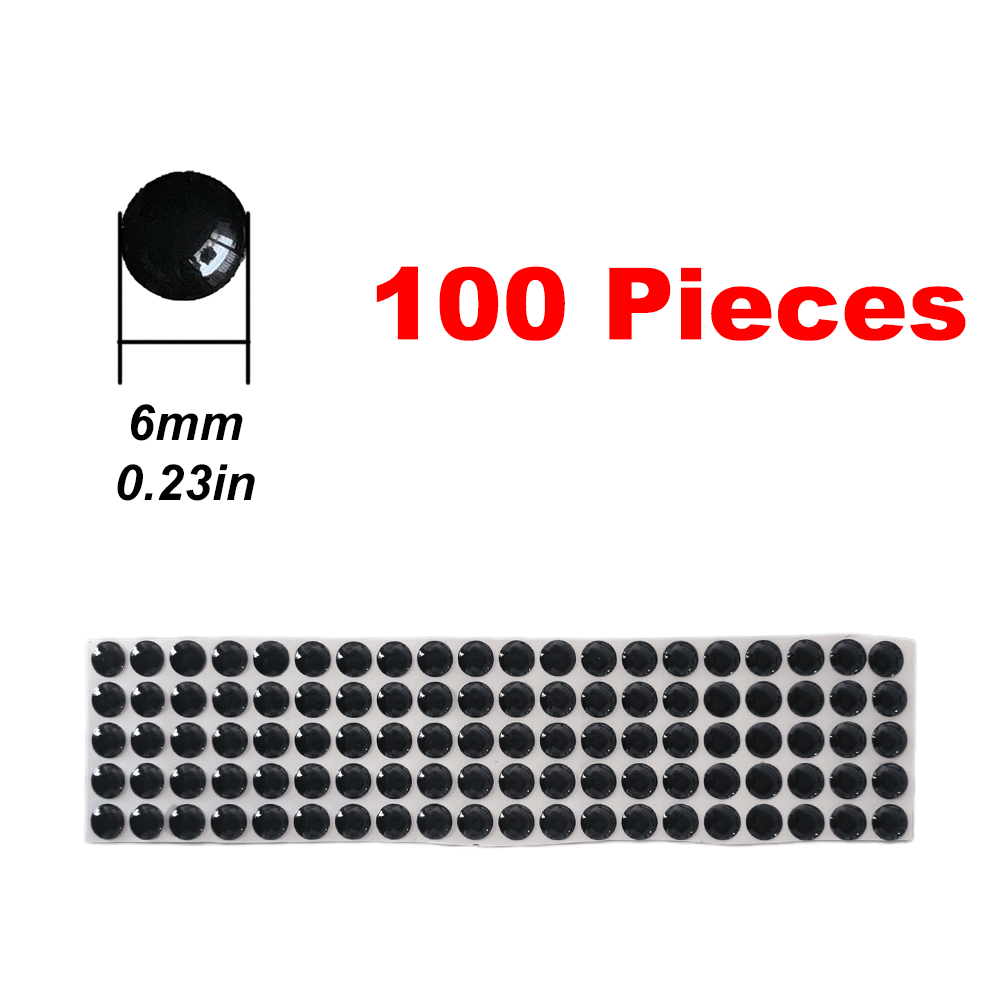3D Soild Black Lure Eyes-4/6/7/8/11mm