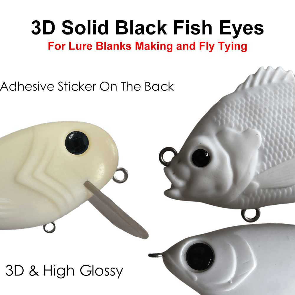 3D Soild Black Lure Eyes-4/6/7/8/11mm