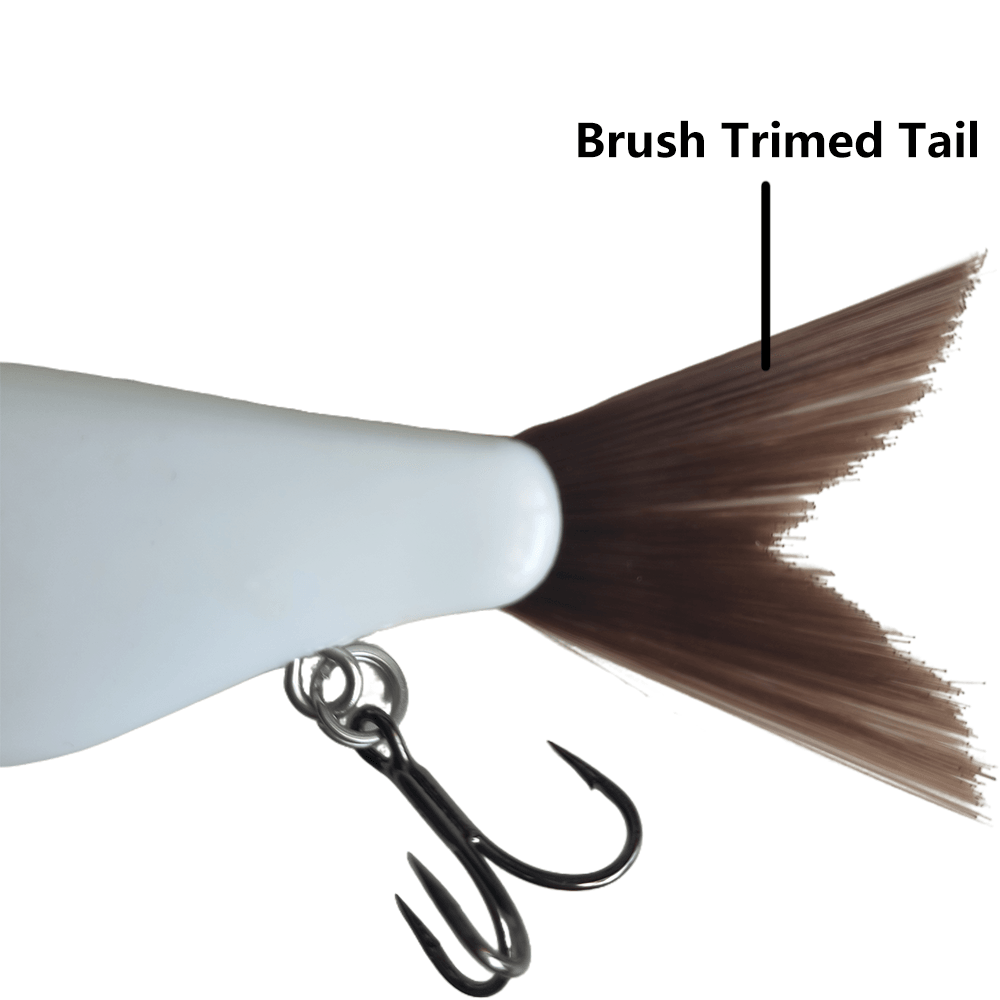 5'' White Body Shad Glide Bait (Hook Upgrade) T201