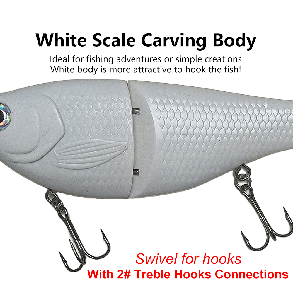 7'' White&Foiled Body Shad Glide Bait T207