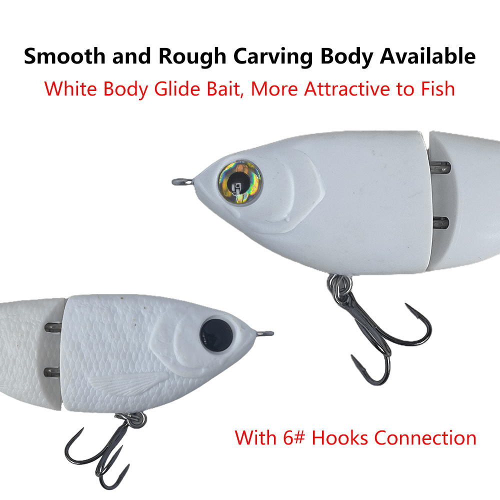 5'' White Body Shad Glide Bait (Hook Upgrade) T201