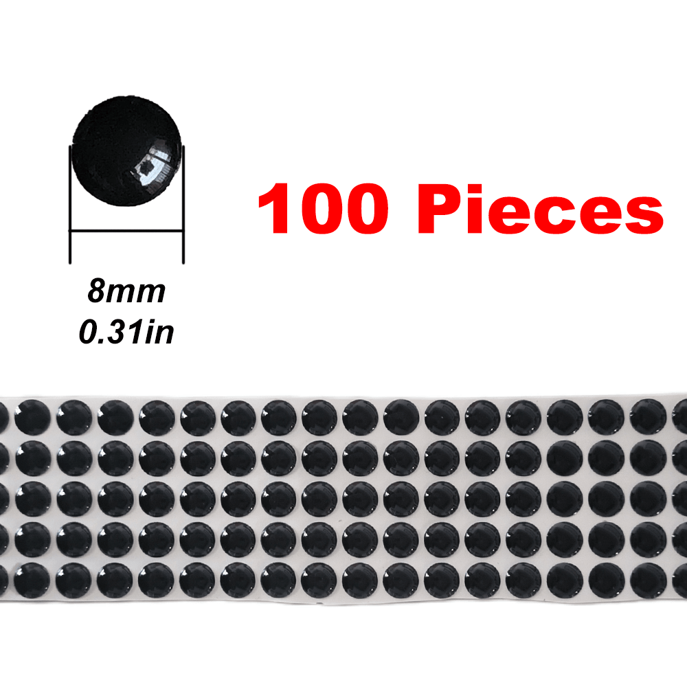 3D Soild Black Lure Eyes-4/6/7/8/11mm