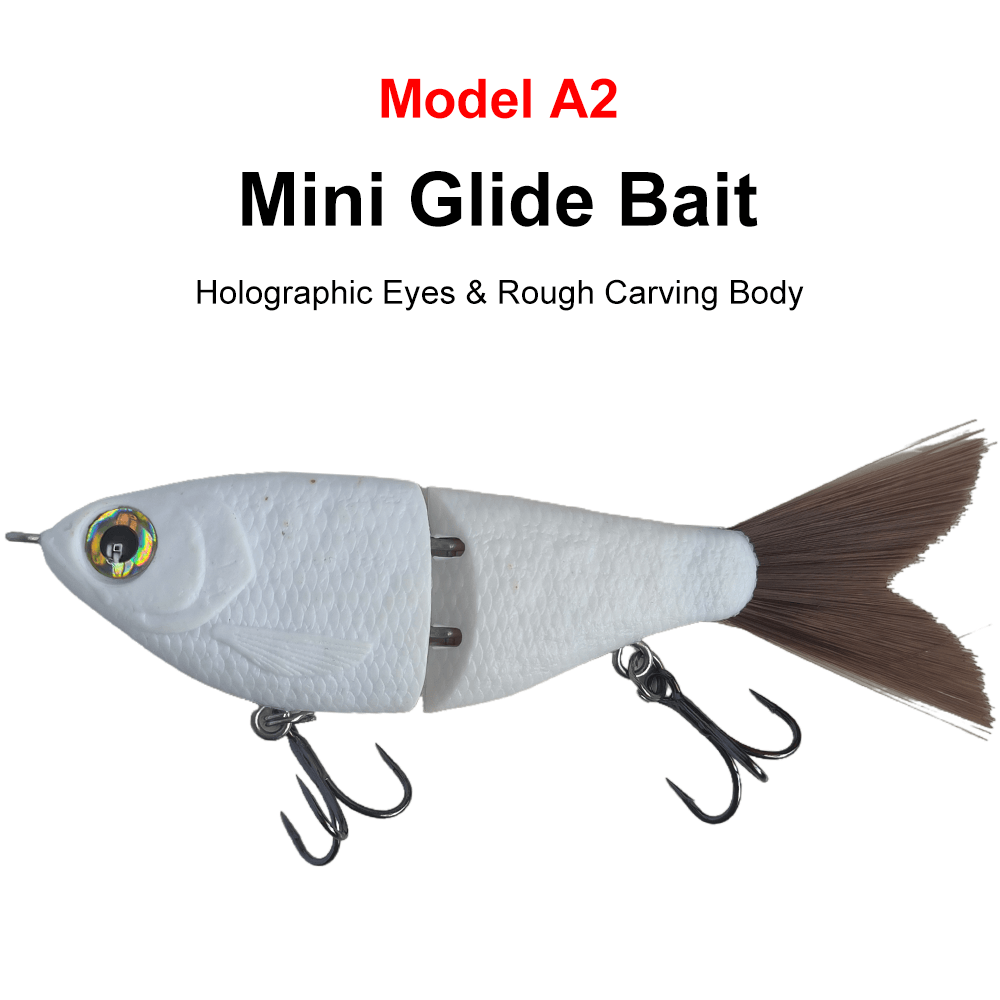 5'' White Body Shad Glide Bait (Hook Upgrade) T201