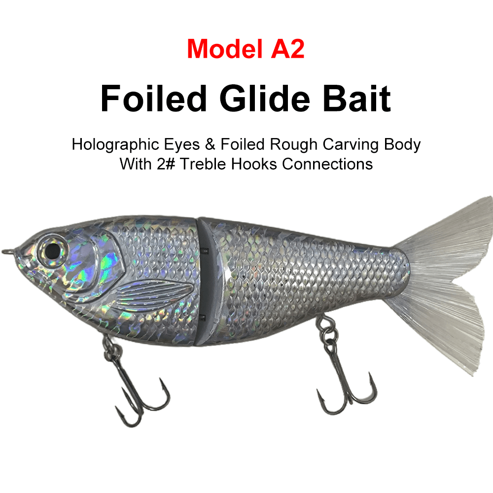 7'' White&Foiled Body Shad Glide Bait T207