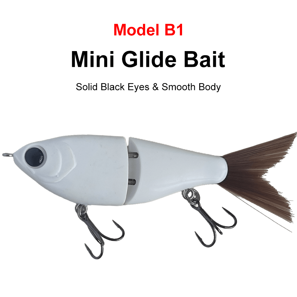 5'' White Body Shad Glide Bait (Hook Upgrade) T201
