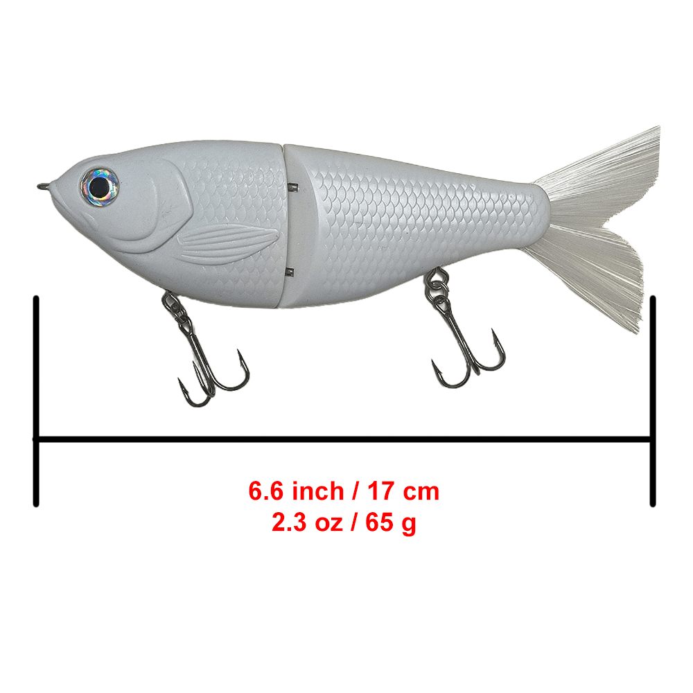 7'' White&Foiled Body Shad Glide Bait T207
