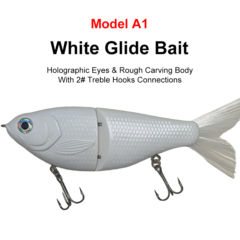 7'' White&Foiled Body Shad Glide Bait T207