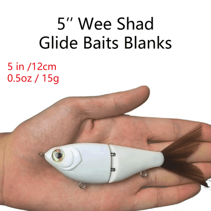 5'' 2-section Wee Shad Glide Blanks - Smooth Body BL-090 - Peekii Lure