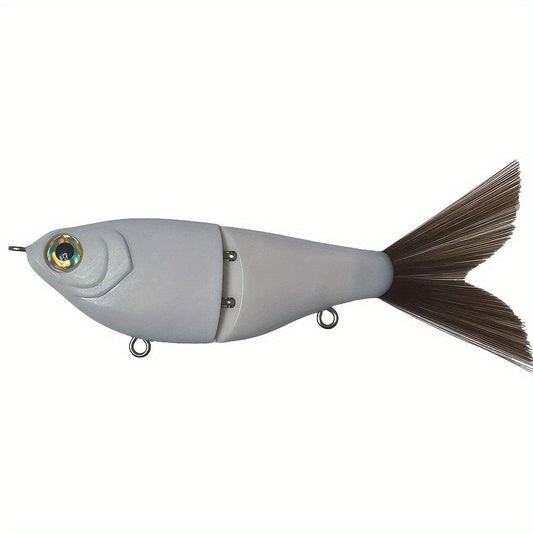 5'' 2-section Wee Shad Glide Bait Blanks - Smooth & Rough Carved Scale Body (Bone White/Foiled/Chrome) BL-090/091