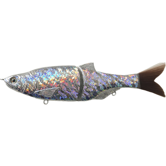 6'' Shad Glide Bait Blanks With Hair Tail (Bone White/Foiled) BL-093