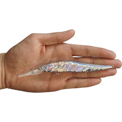 14g/13.5cm MB Oneten ko 110+1 Jerkbaits (Clear/Foiled/Chrome) BL-106