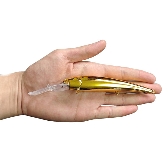 [Gold Plated] 16cm/17g Bandit Walleye Deep KO Unpainted Minnow Blanks BL-163-G