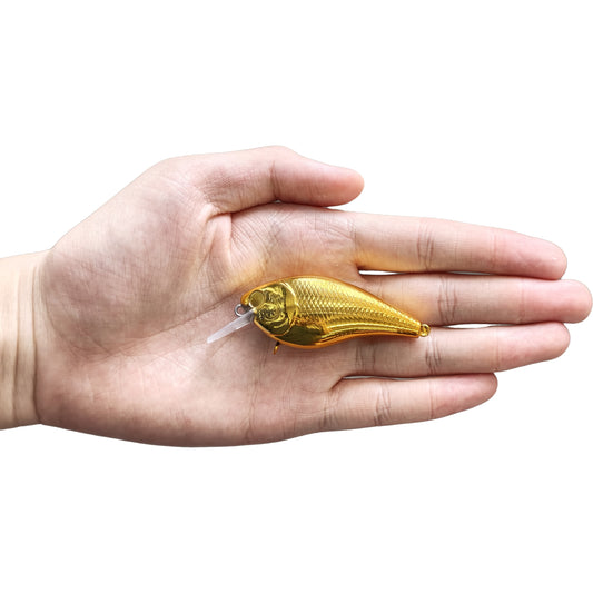 [Gold Chrome] LC 1.5 & 2.5 Square Bill Crankbait Blanks BL-025-A-G