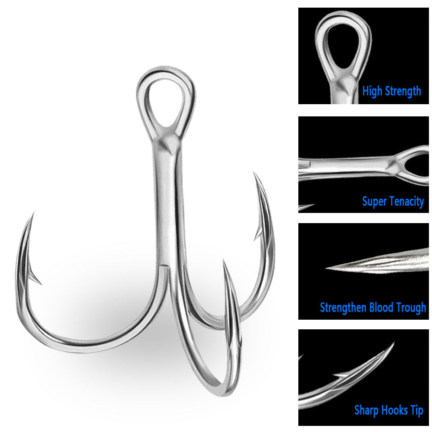 [20 PCS] 4x Enhanced Treble Hooks FHN-001, 20 pcs / Silvery / 2#