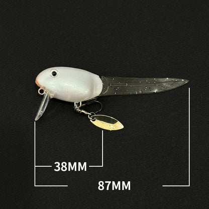 Tadpole Hard Bait With Soft Tail With Blade BQ OTAMA KO Clear Blanks BL-269