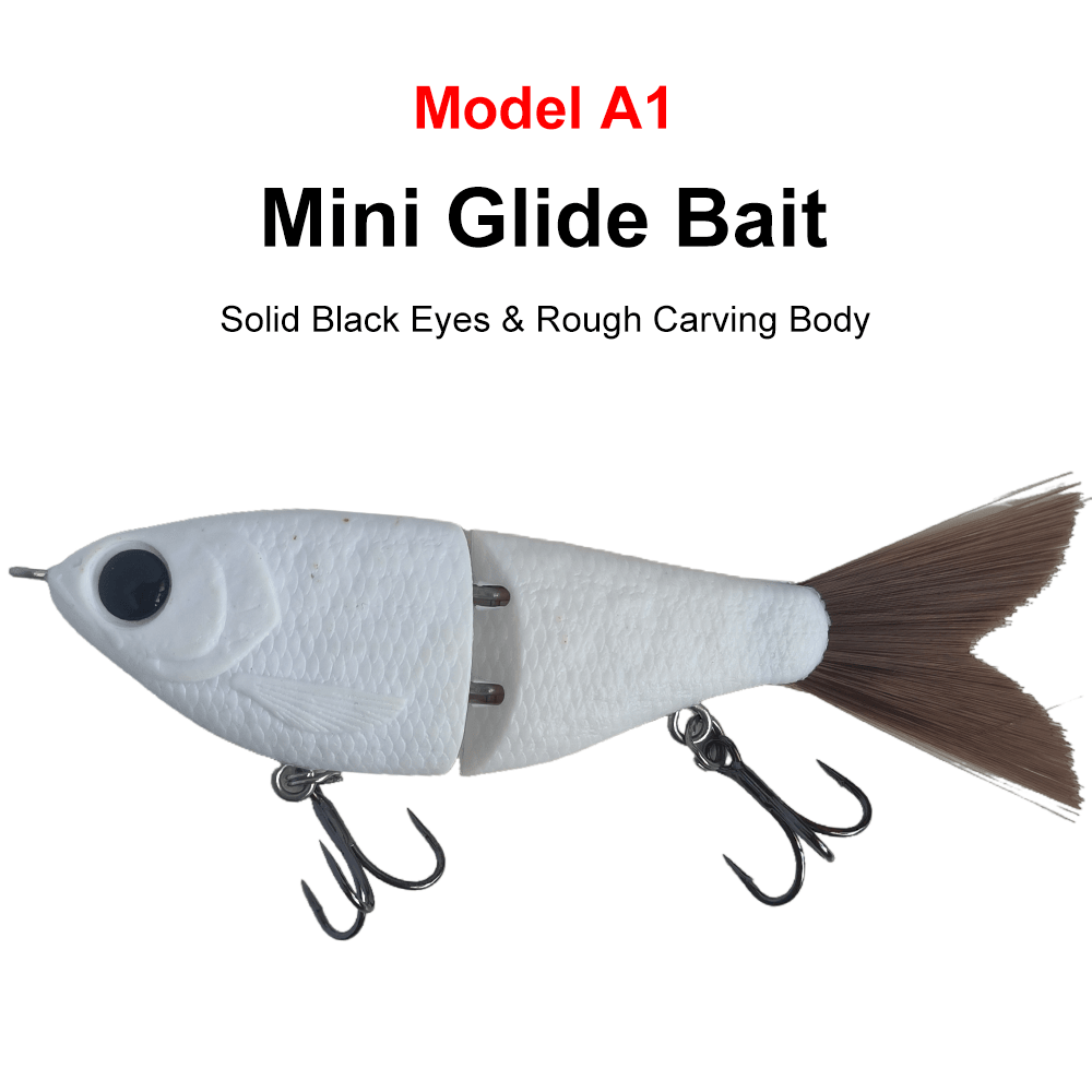 bass lure bodies 5'' White Body Shad Glide Bait (Hook Upgrade) T201, A2