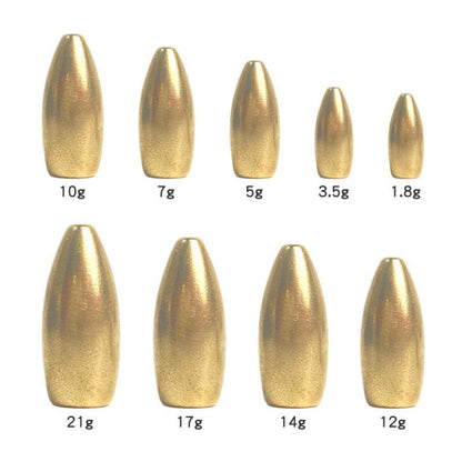 BSK-002 Brass Bullet Sinker Spinner Bodies