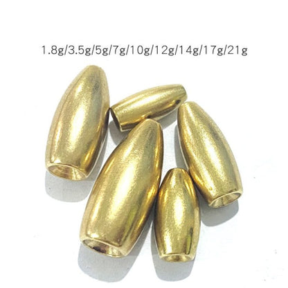 BSK-002 Brass Bullet Sinker Spinner Bodies