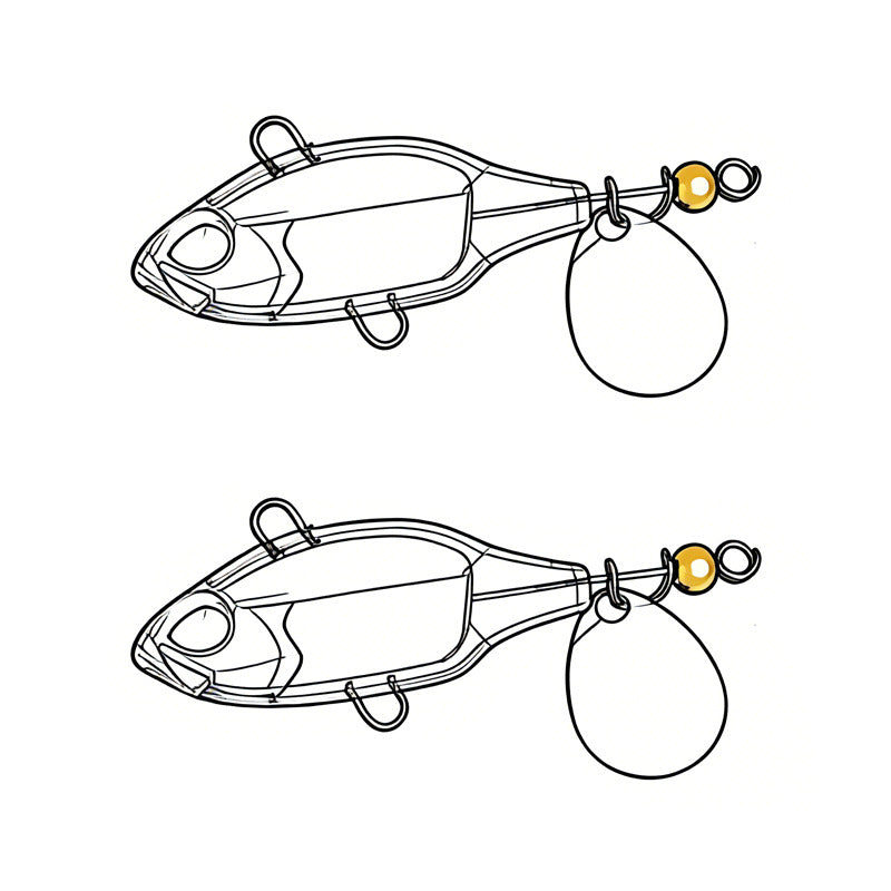 4.5cm/8.1g Long Casting Vibe Sinking With Tail Spinner Blade Lure Blanks BL-242