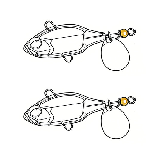 4.5cm/8.1g Long Casting Vibe Sinking With Tail Spinner Blade Lure Blanks BL-242