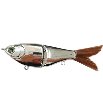 5'' 2-section Wee Shad Glide Bait Blanks - Smooth & Rough Carved Scale Body (Bone White/Foiled/Chrome) BL-090/091